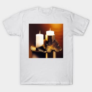 White Candles with Gold Base T-Shirt